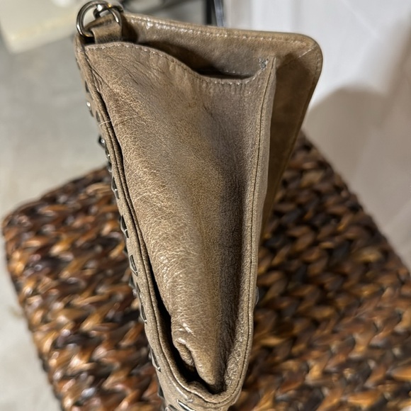 BCBGMAXAZRIA, Wristlet or Clutch, Leather Studded Purse, Taupe, - Picture 16 of 16